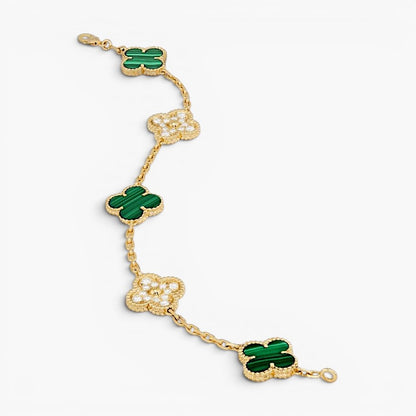Gold Four Leaf Clover Charm Bracelet