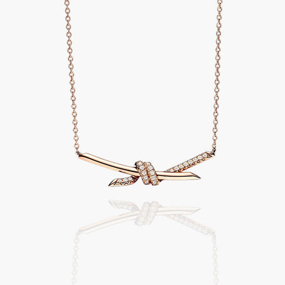 Pavé Knot Pendant Necklace