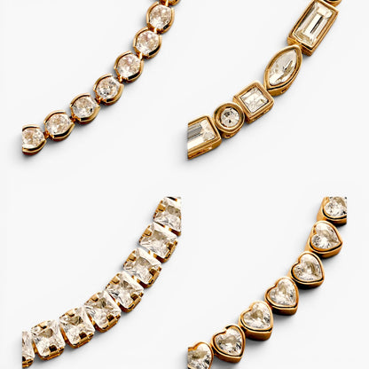 Mixed Stone Tennis Bracelet with Adjustable Pull Tie