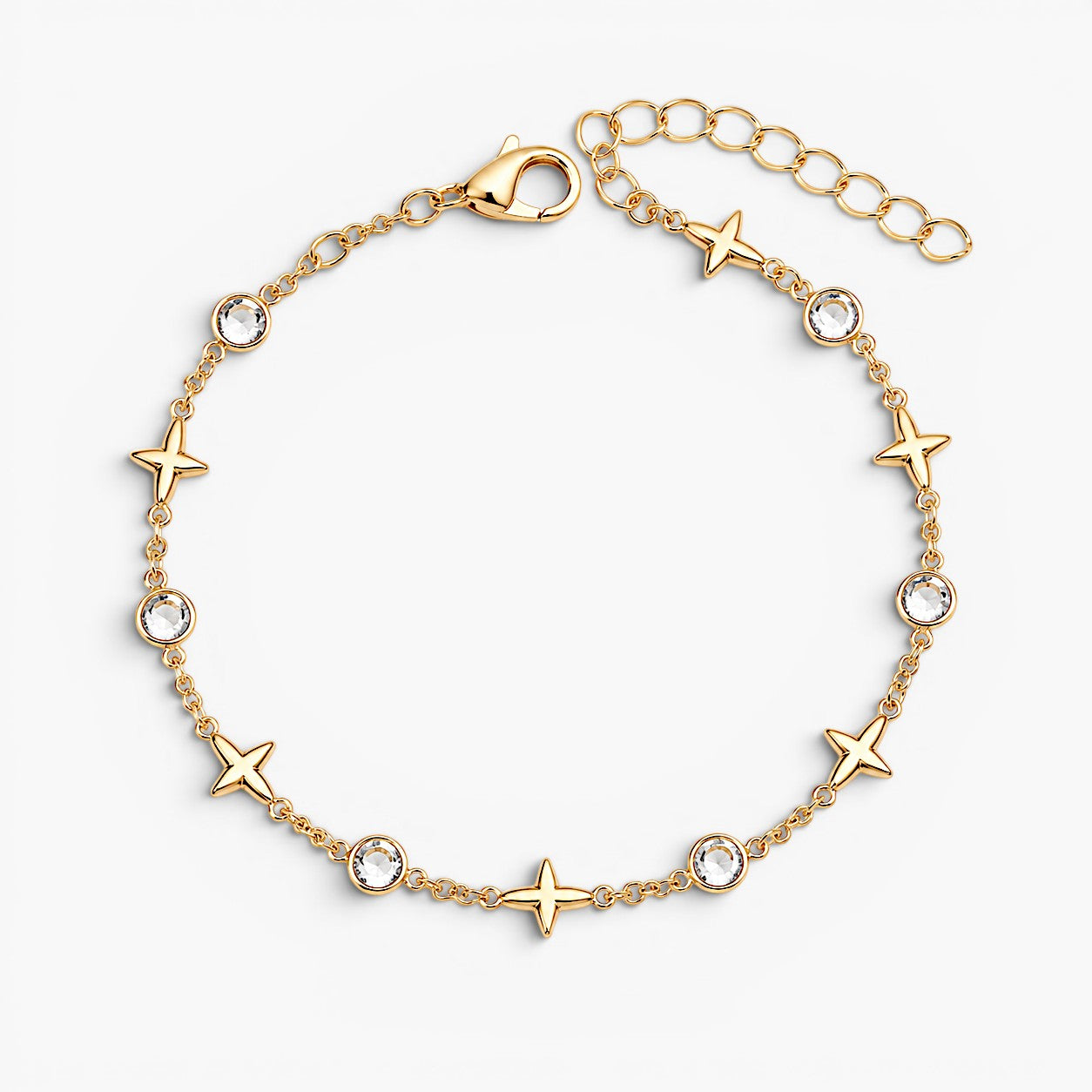 Solène Star Charm Layered Anklet Set
