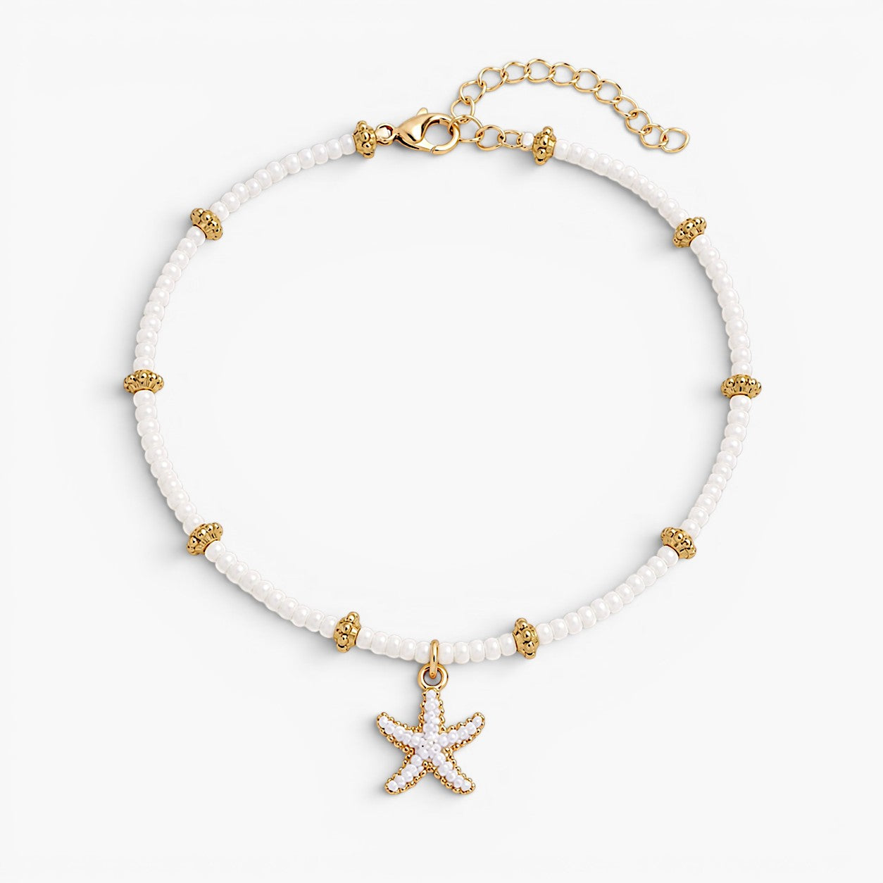 Solara Beach Charm Layered Anklet Set