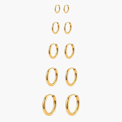 Everyday Huggie Hoop Earrings Stack Set