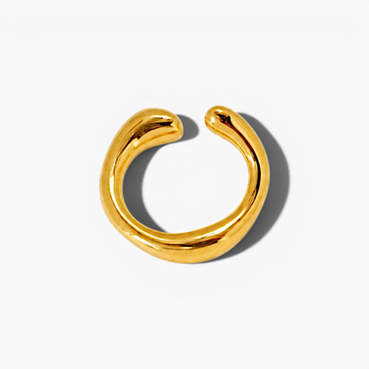 Sculptural Gold Ear Cuff for Cartilage Styling