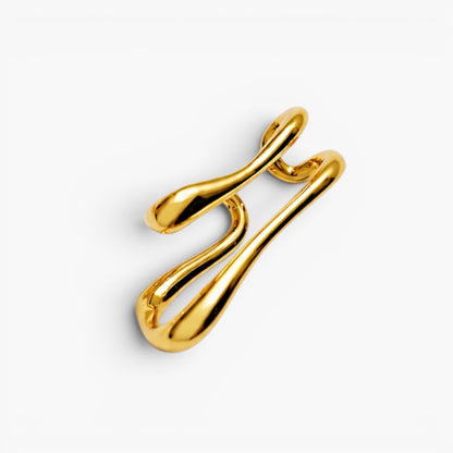 Sculptural Gold Ear Lobe Cuff Earrings