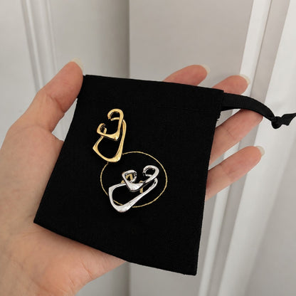 Sculptural Gold Ear Lobe Cuff Earrings