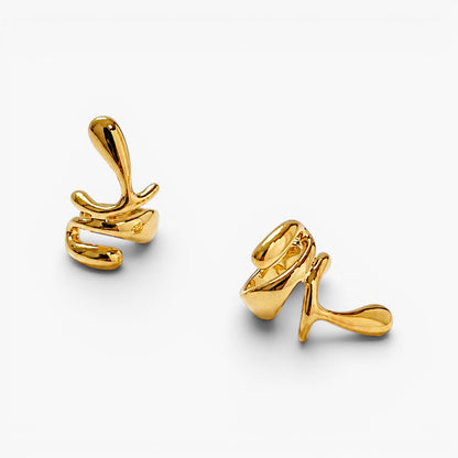 Sculptural Gold Abstract Ear Cuff