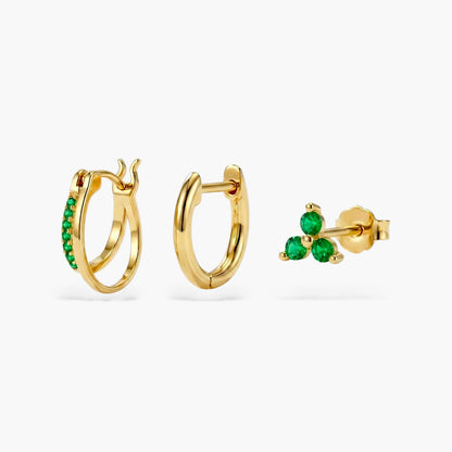 Clover Double Hoop Earrings Set