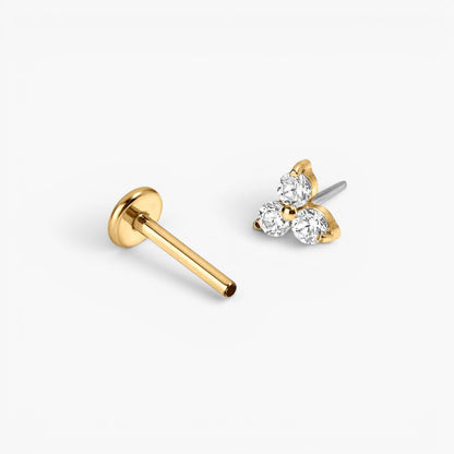 Minimal Flat Back Stud Earrings Trio Set
