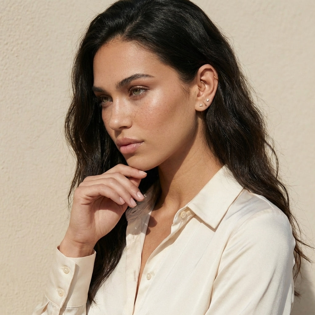 Minimal Flat Back Stud Earrings Trio Set