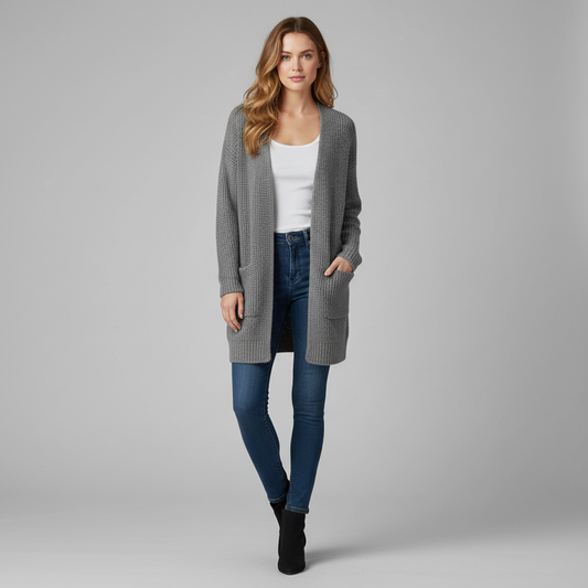 Cozy Long Cardigan | Women's Black Cardigan Sweater