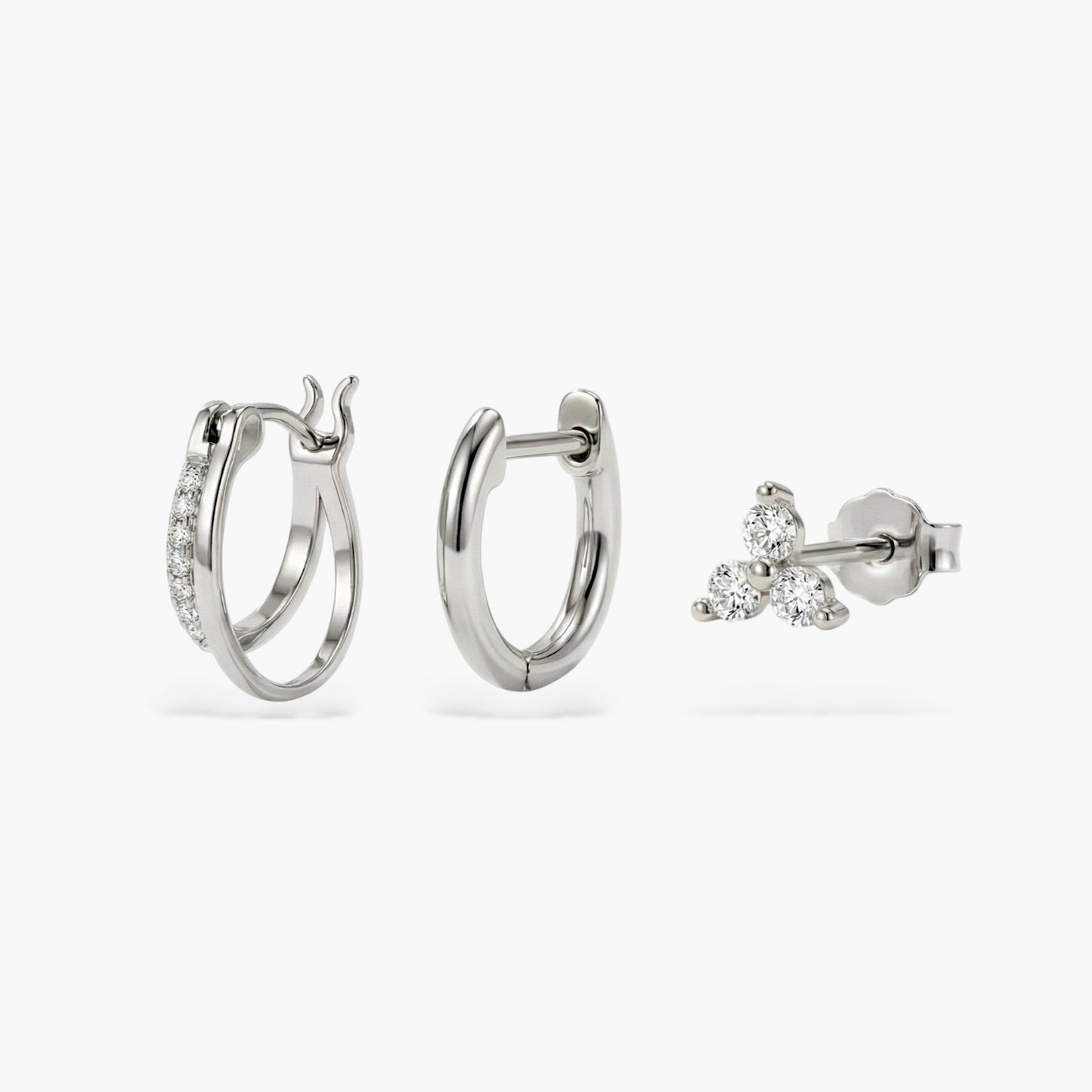 Clover Double Hoop Earrings Set