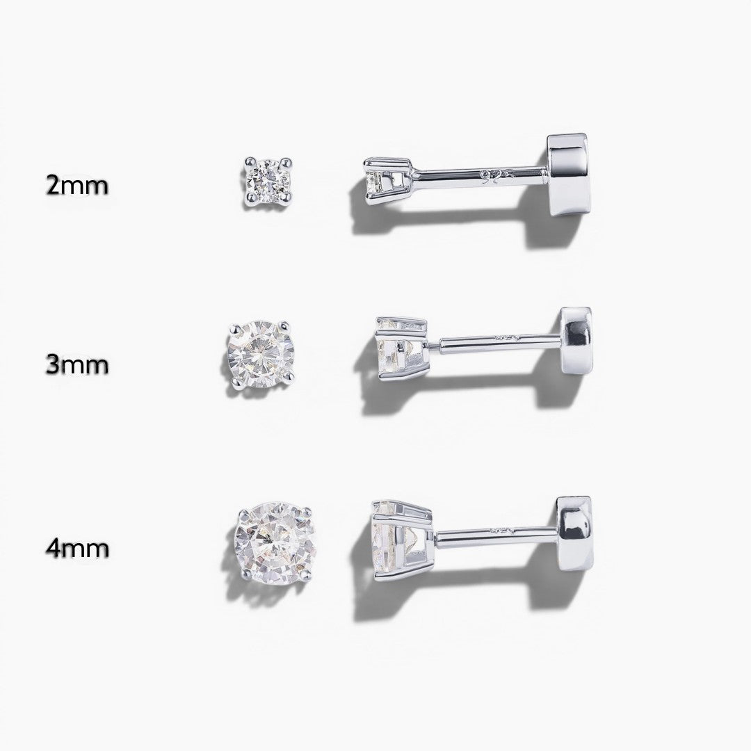 Gold Diamond Flat Back Stud Earrings