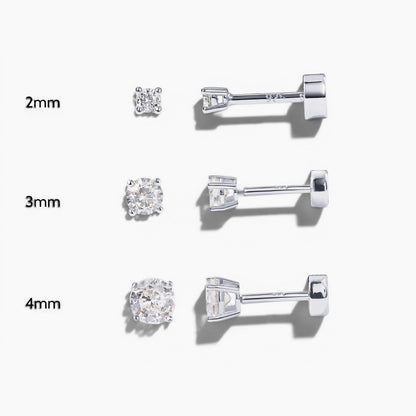 Gold Diamond Flat Back Stud Earrings