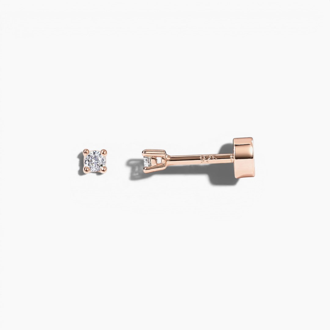Gold Diamond Flat Back Stud Earrings