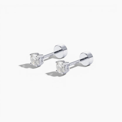 Gold Diamond Flat Back Stud Earrings