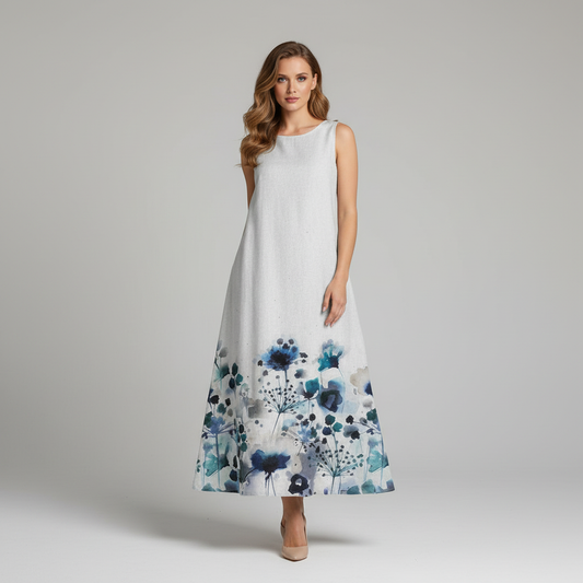 Floral A-line Midi Dress | Women's Summer Dresses