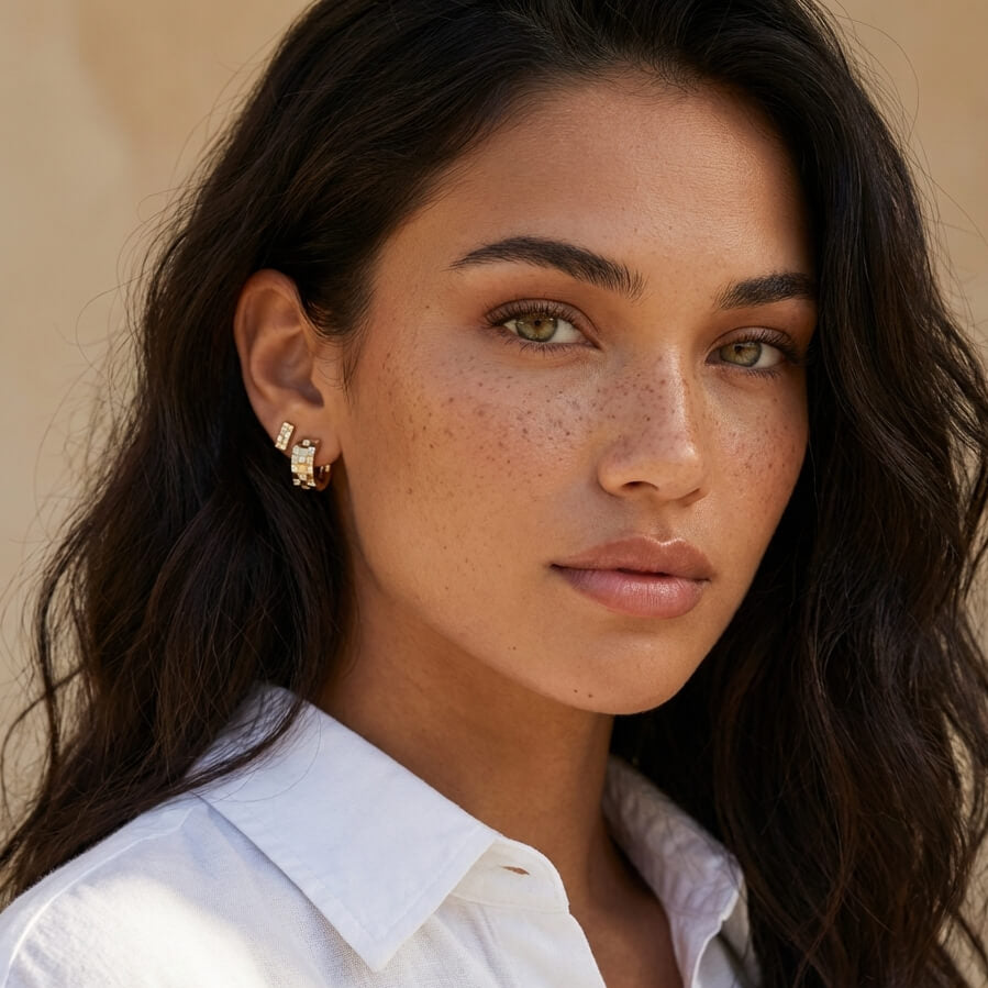 Sparkling Cubic Zirconia Small Hoop Earrings