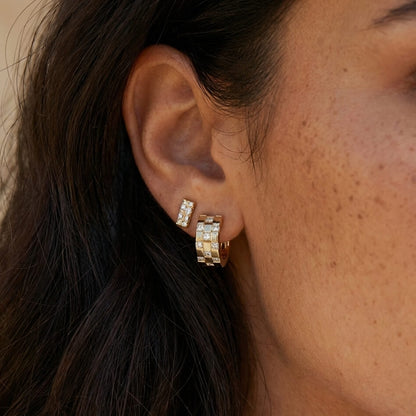 Sparkling Cubic Zirconia Small Hoop Earrings