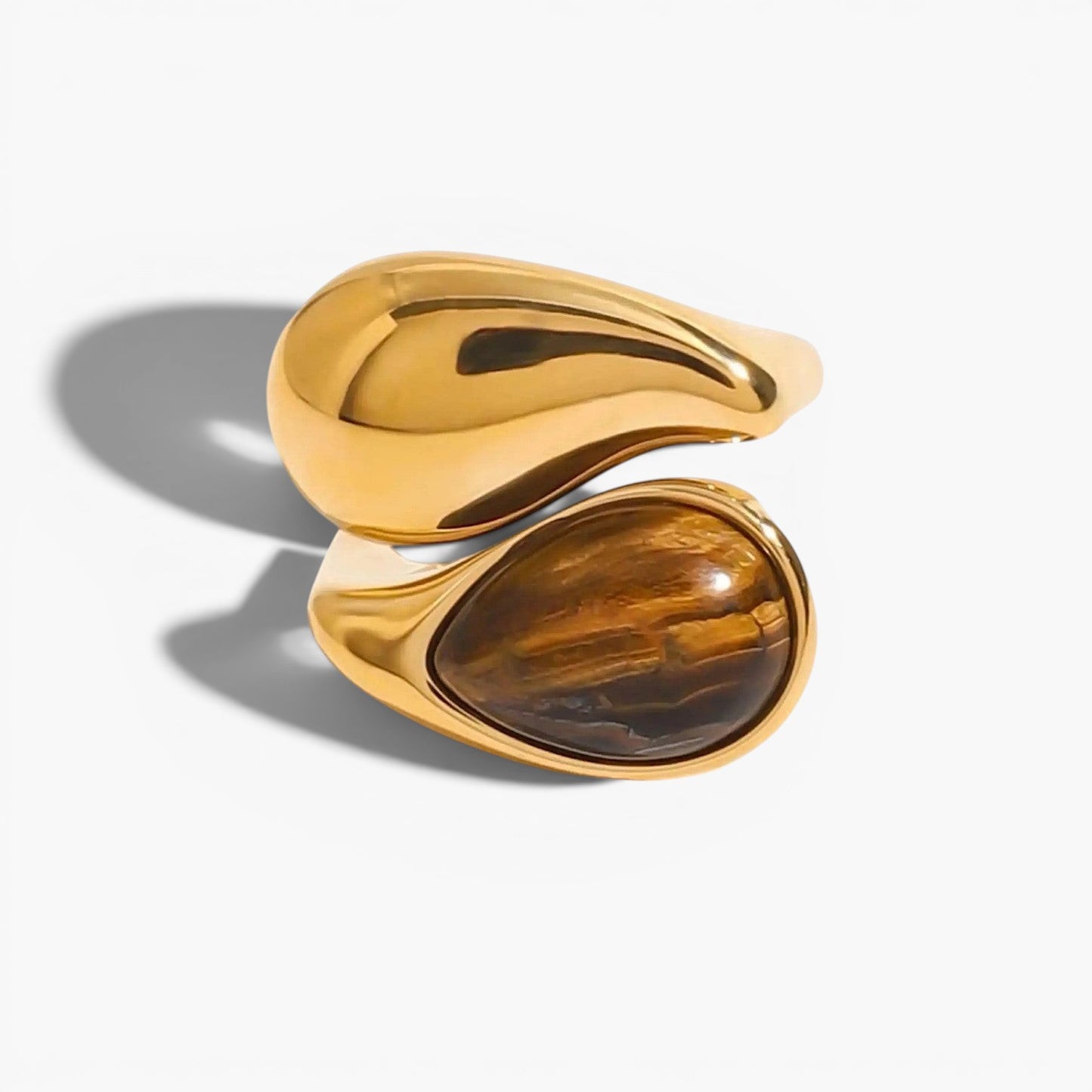 Sculptural Pearl Gold Wrap Ring