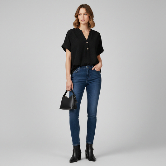 V-Neck Short Sleeve Top | Women's Top for Casual Wear