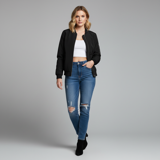 Women's Short Bomber Jacket | Stylish Women's Jacket