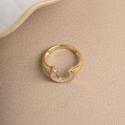 Lucky Gold Horseshoe Statement Ring