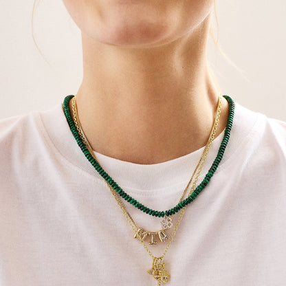 Gold Bubble Letter Name Necklace