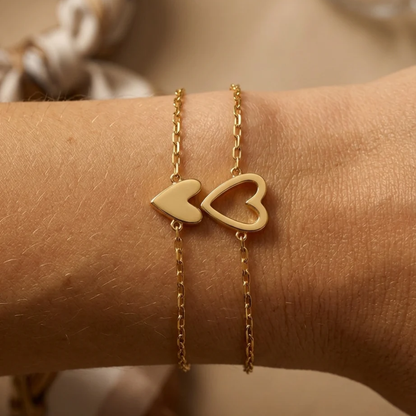 Heart Duo Charm Bracelet Set