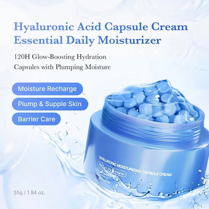 Hyaluronic Acid Capsule Cream Face Moisturizer for Dewy Skin