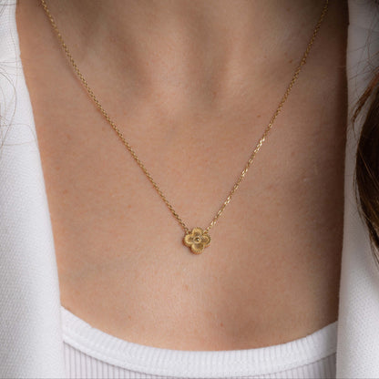 Lucky Four Leaf Clover Charm Necklace