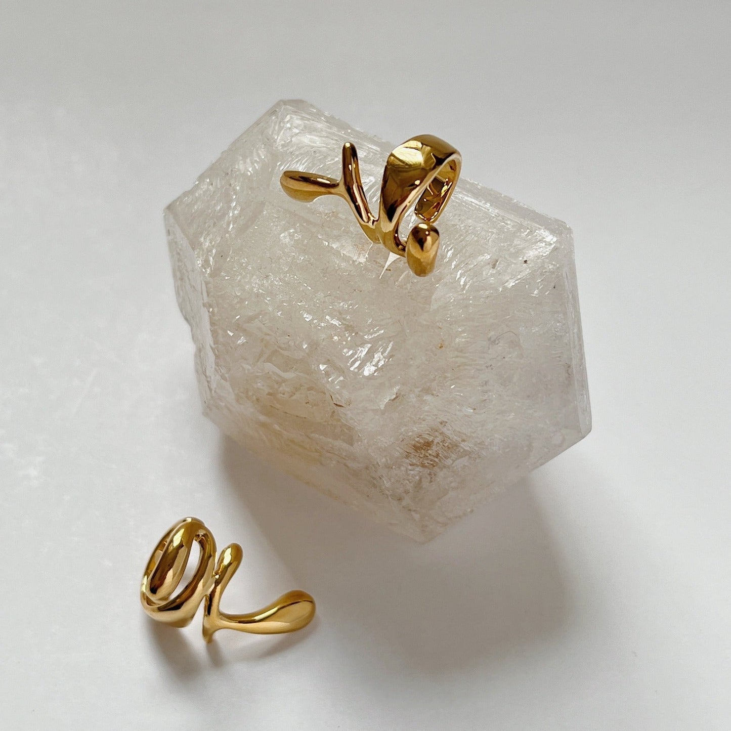 Sculptural Gold Abstract Ear Cuff