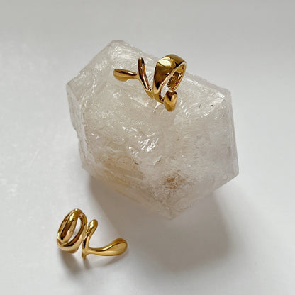 Sculptural Gold Abstract Ear Cuff