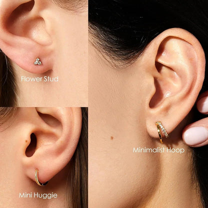 Clover Double Hoop Earrings Set