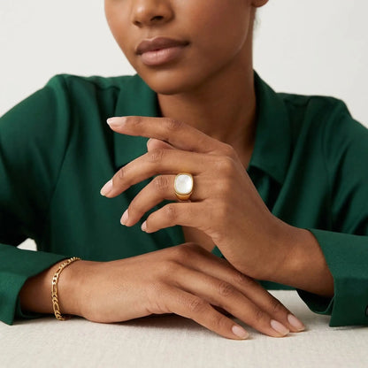 Gold Shell Statement Ring