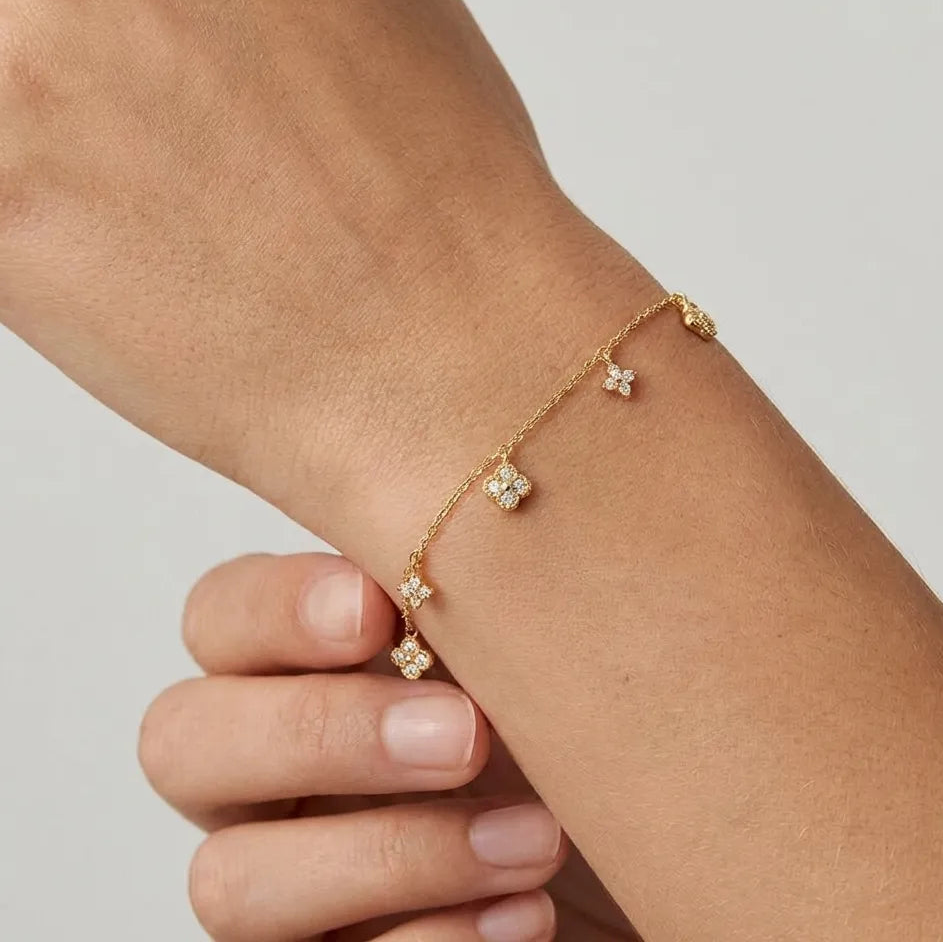 Dainty Glimmer Charm Bracelet