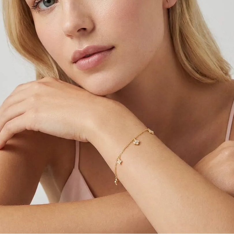 Dainty Glimmer Charm Bracelet