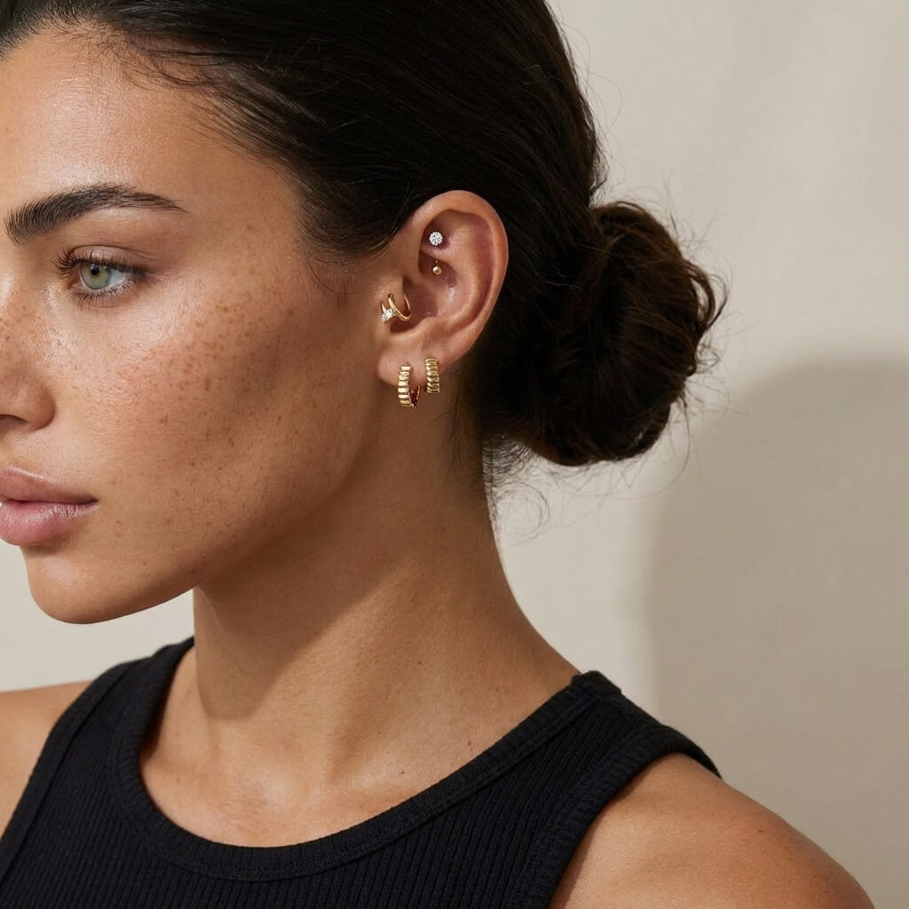 Sleek Nail Huggie Earring for Tragus