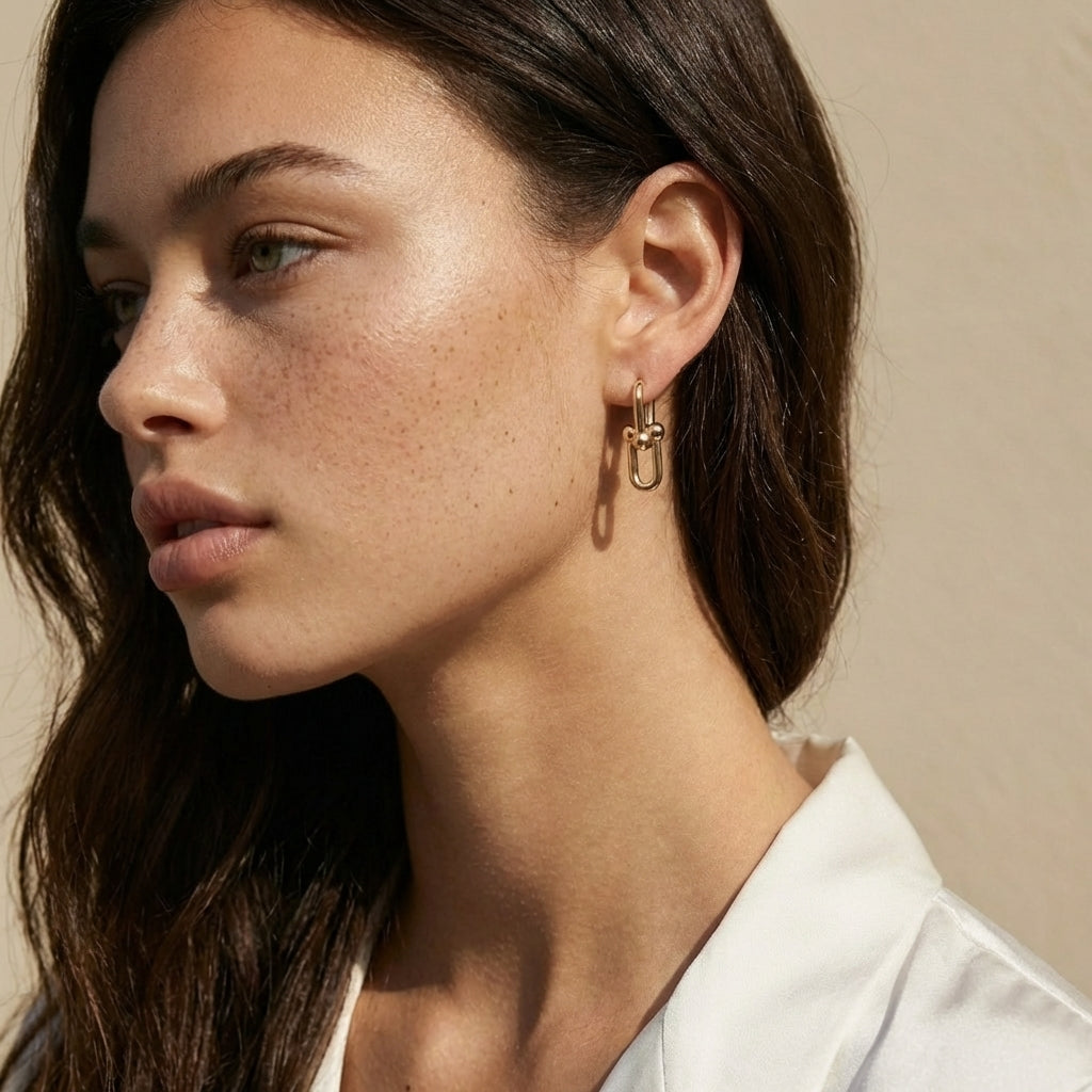 Bold Link Drop Earrings