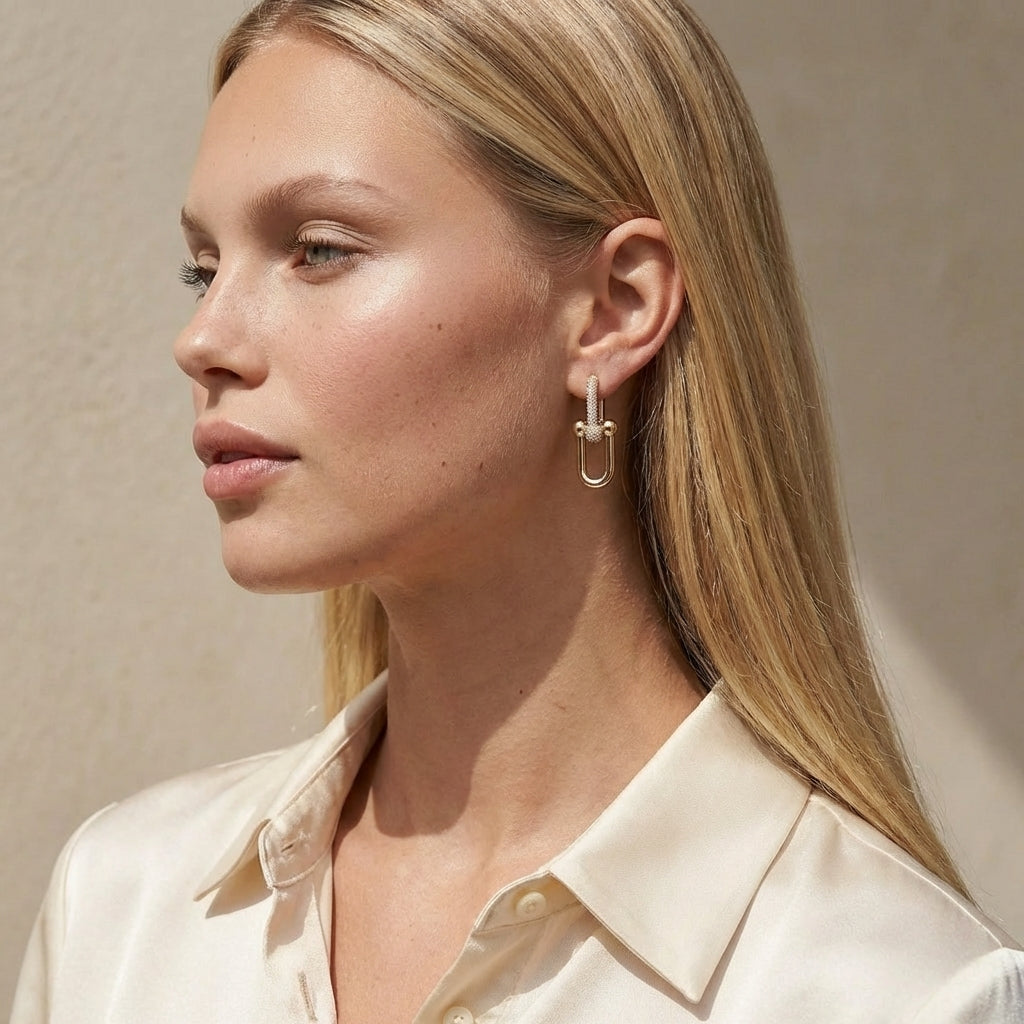 Pavé Diamond Link Statement Earrings