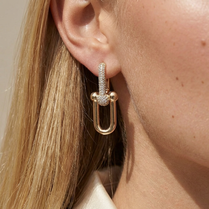 Pavé Diamond Link Statement Earrings