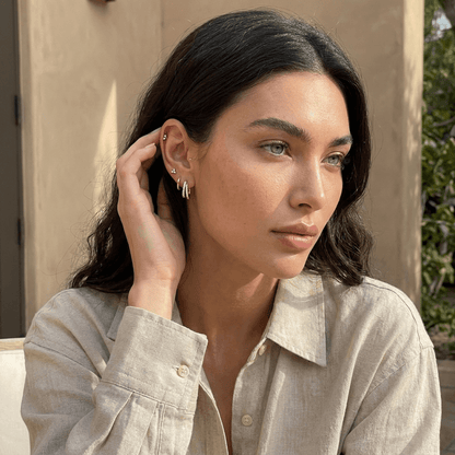 Clover Double Hoop Earrings Set