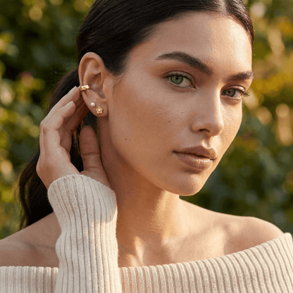 Floral Flat Back Stud Earrings