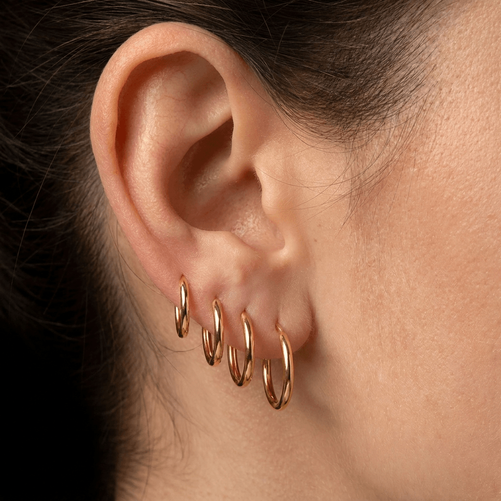 Everyday Huggie Hoop Earrings Stack Set