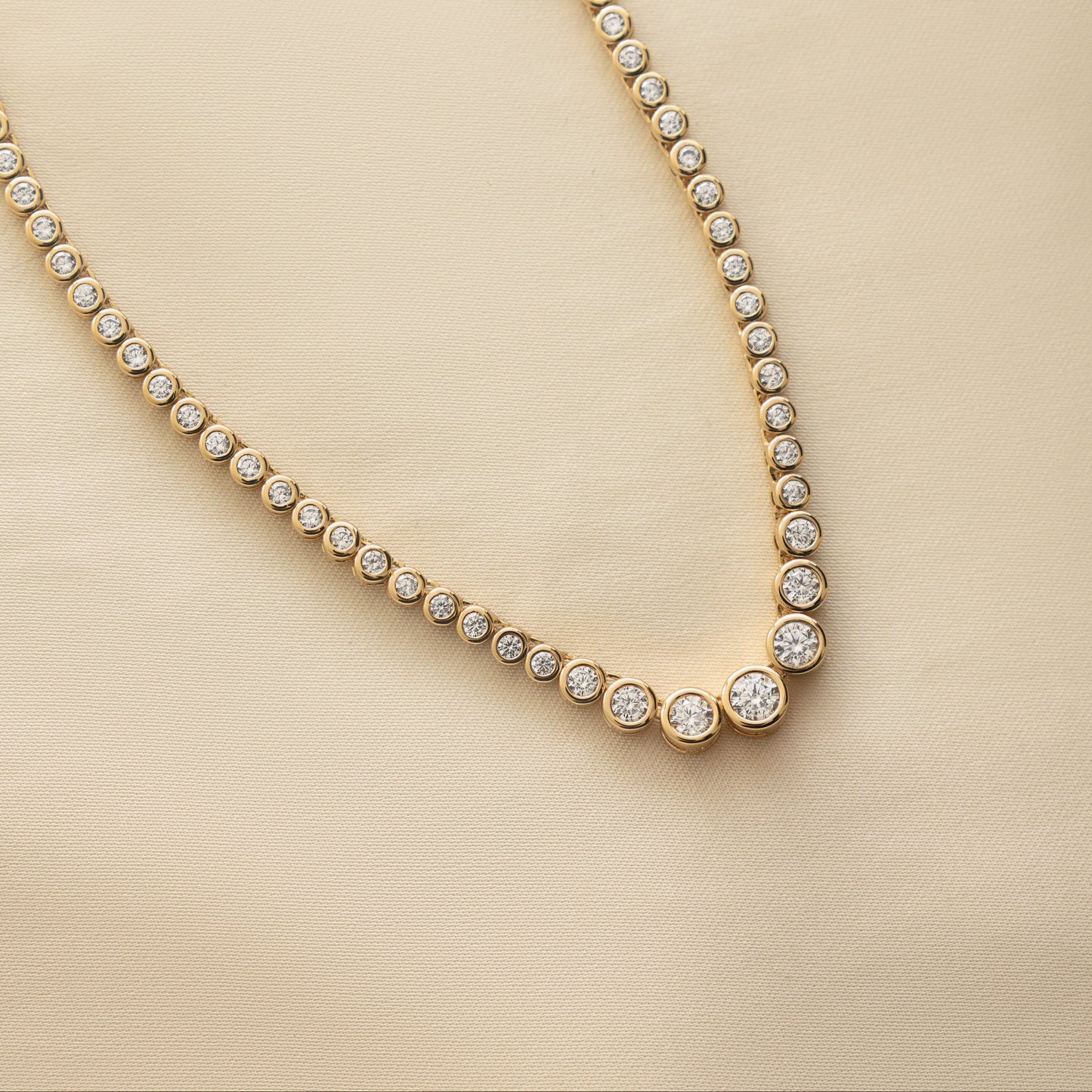 Graduated Bezel Tennis Necklace
