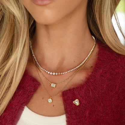 Dainty Round Bezel Pendant Necklace