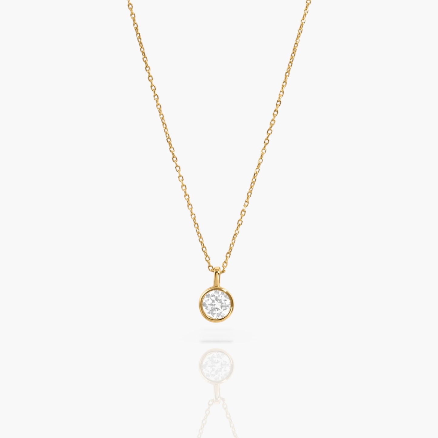 Dainty Round Bezel Pendant Necklace