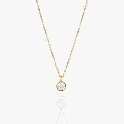 Dainty Round Bezel Pendant Necklace