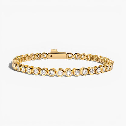 Sparkling Round Bezel CZ Tennis Bracelet