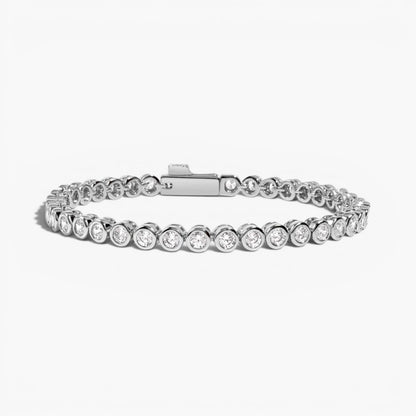 Sparkling Round Bezel CZ Tennis Bracelet