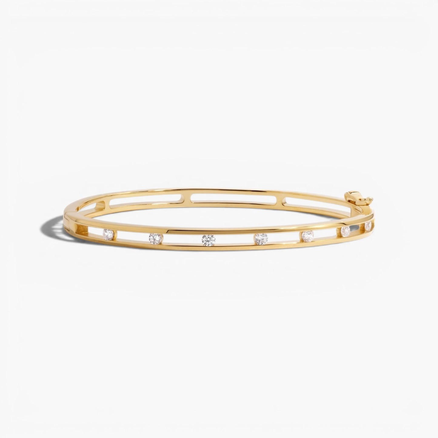Sleek Stone Set Bangle Bracelet